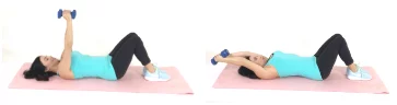 Trainer Christina Carlyle doing a Lazy Girl Around the World Exercise