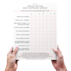 a photo of the Mind Right Body Tight program checklist by Christina Carlyle